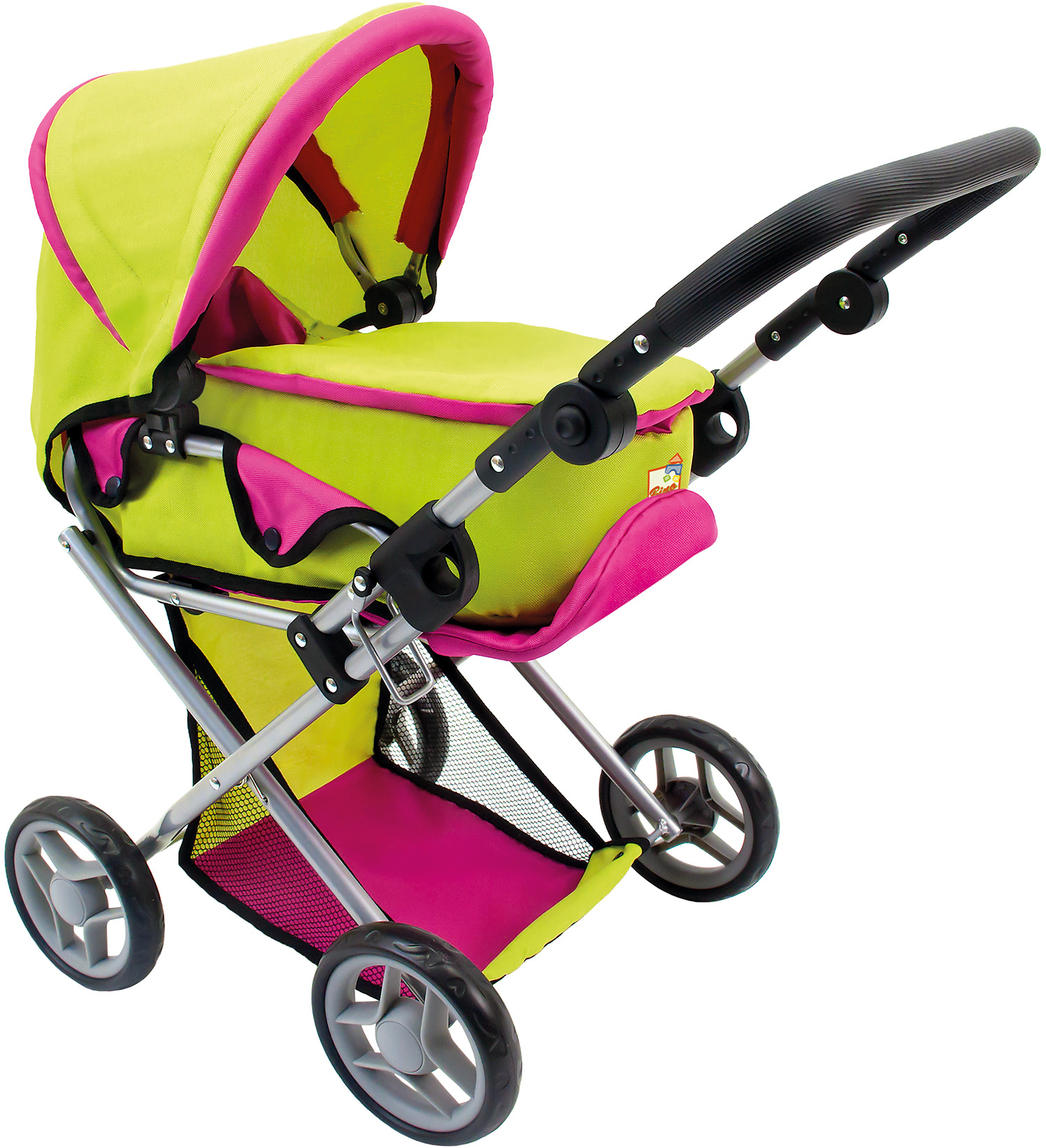 green dolls pram