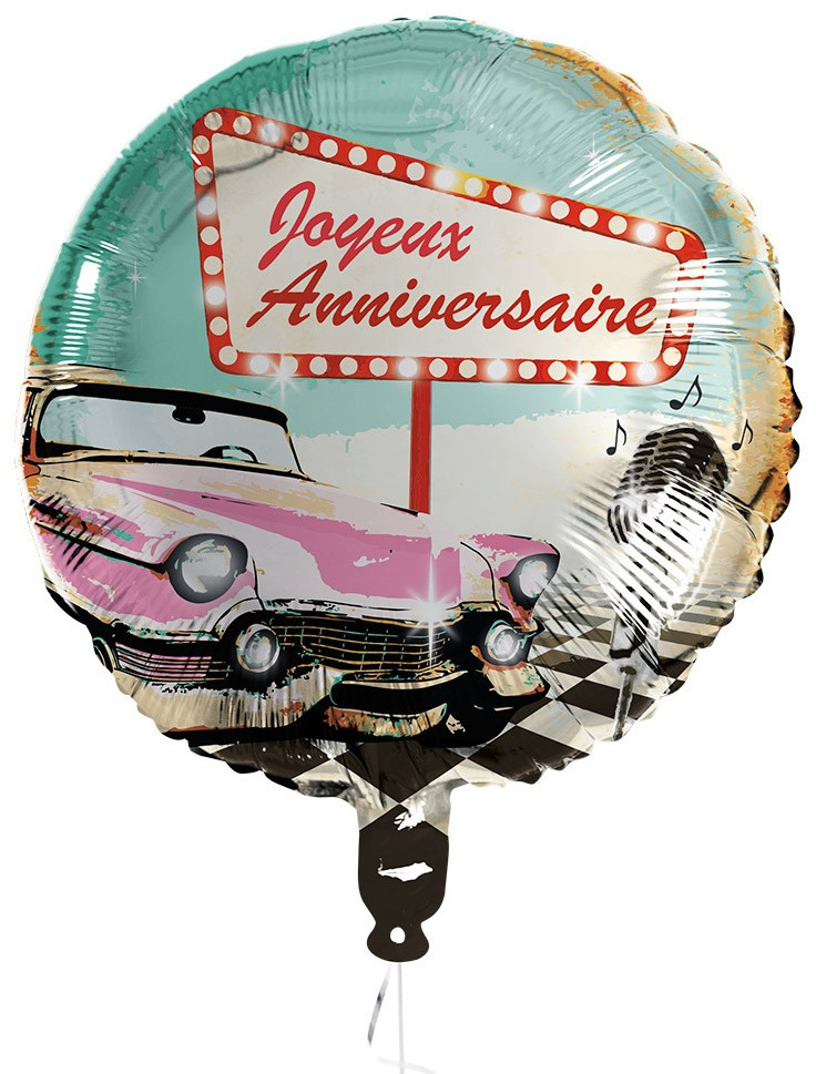 Boland Foil Balloon Joyeux Anniversaire Rock N Roll 45 Cm Internet Partyshop