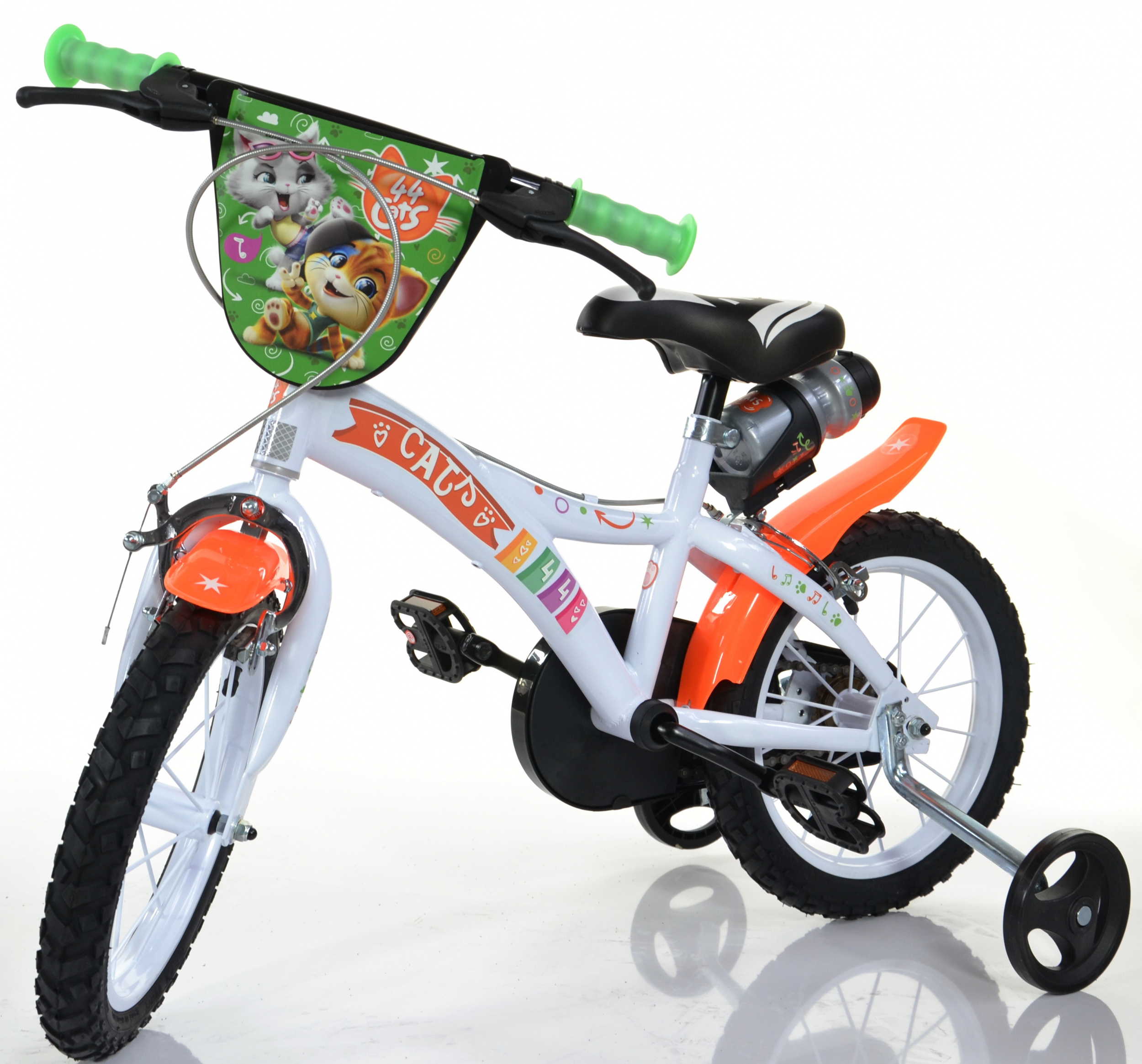 Dino 44 Cats 12 Pulgada Niños Bicicleta de piñón fijo Blanco