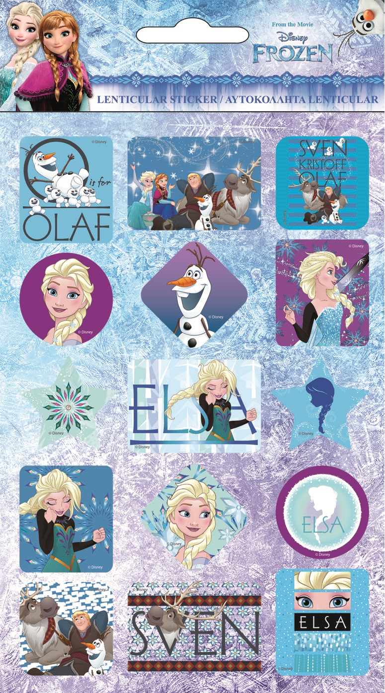 disney stickers frozen girls vinyl blue purple 15 pieces internet toys