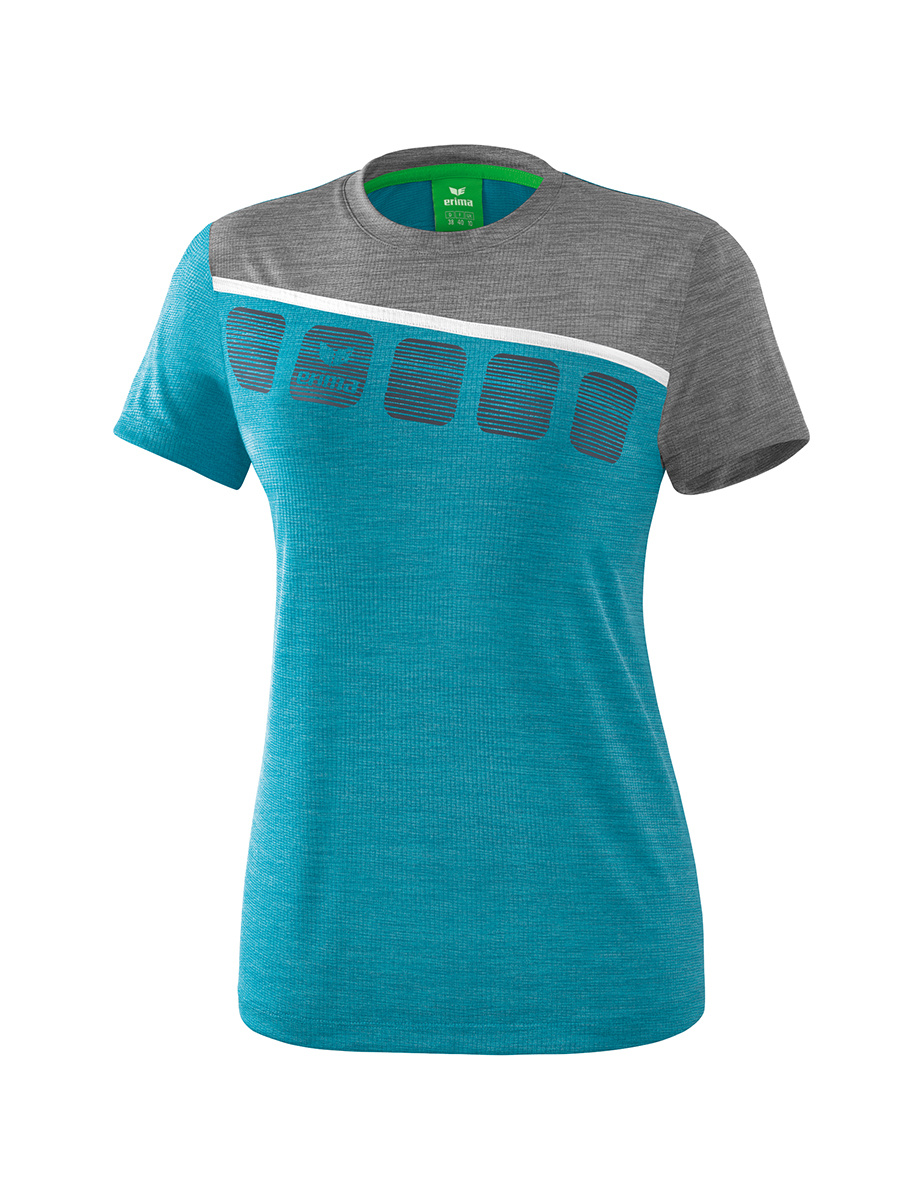 grey and blue t shirt