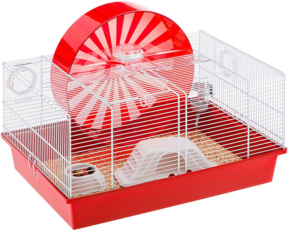 red hamster cage