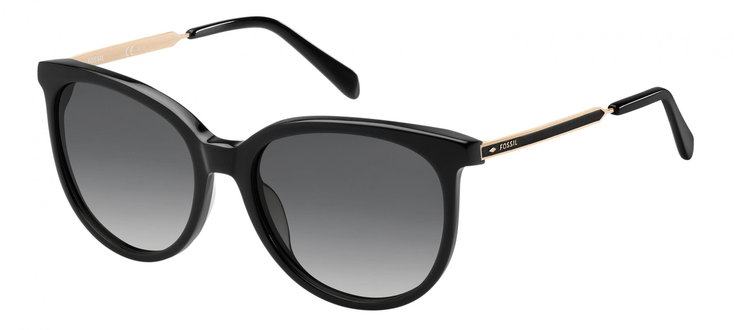 Fossil black sunglasses with dark grey gradient lens clearance