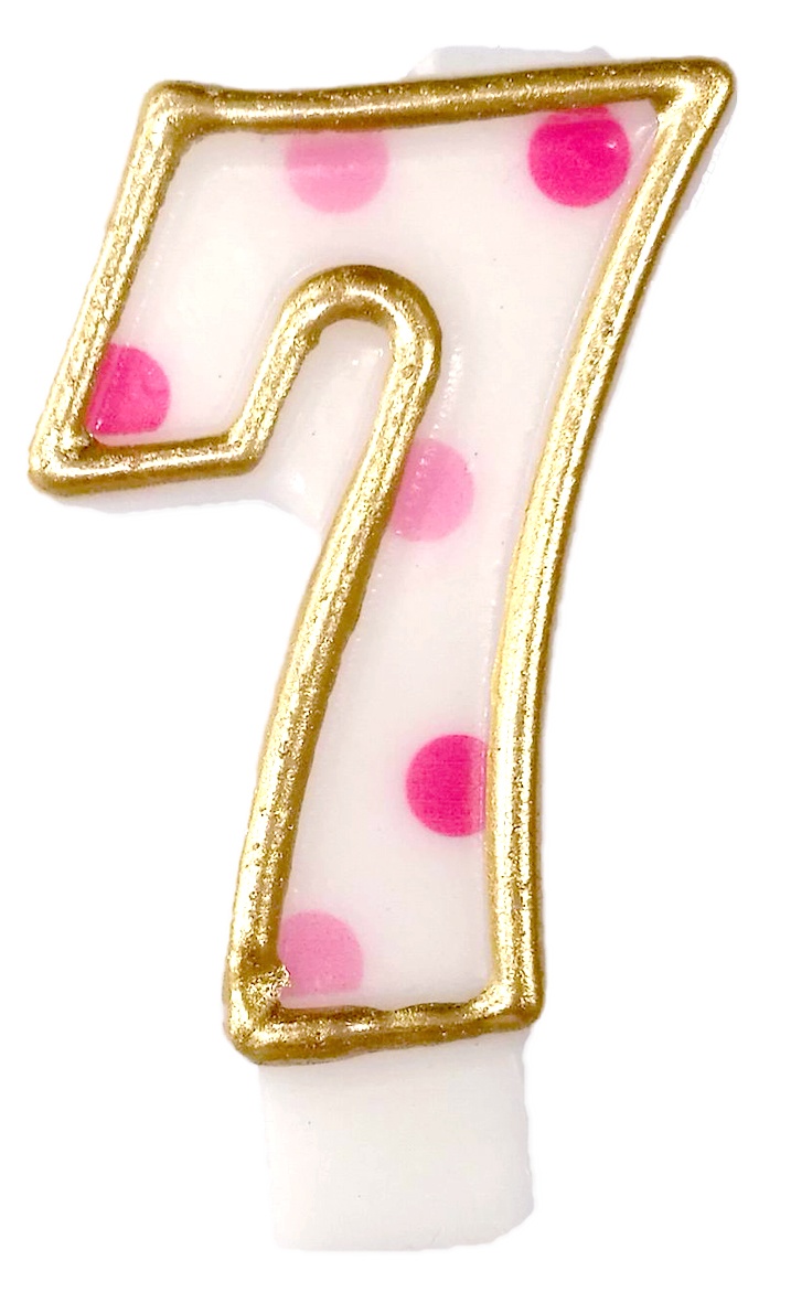 Haza Original Birthday Candle Number 7 Gold Pink 6 Cm Twm Tom Wholesale Management