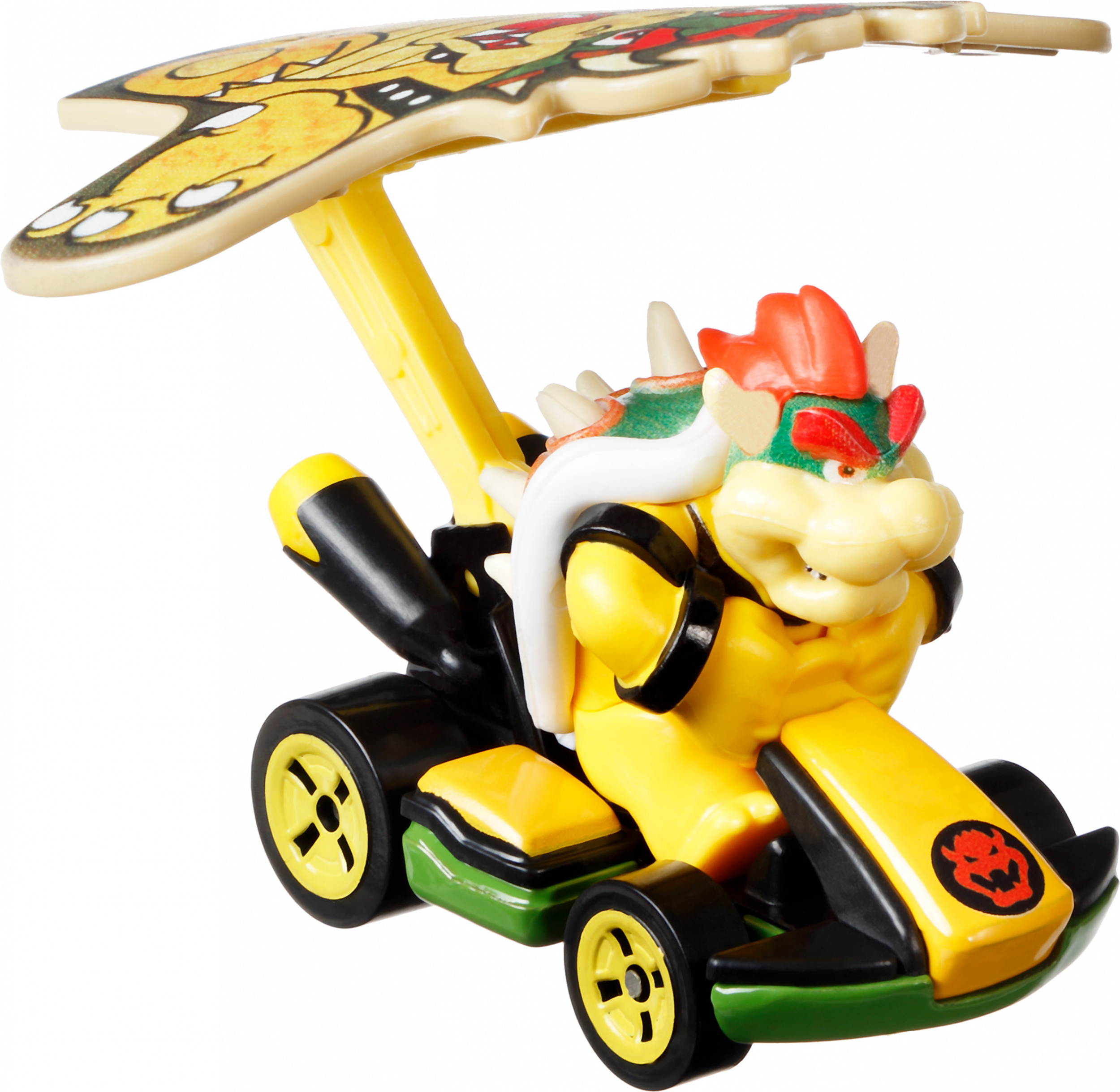 Hot Wheels coche de pista Mario Kart Bowser 164 diecast amarillo