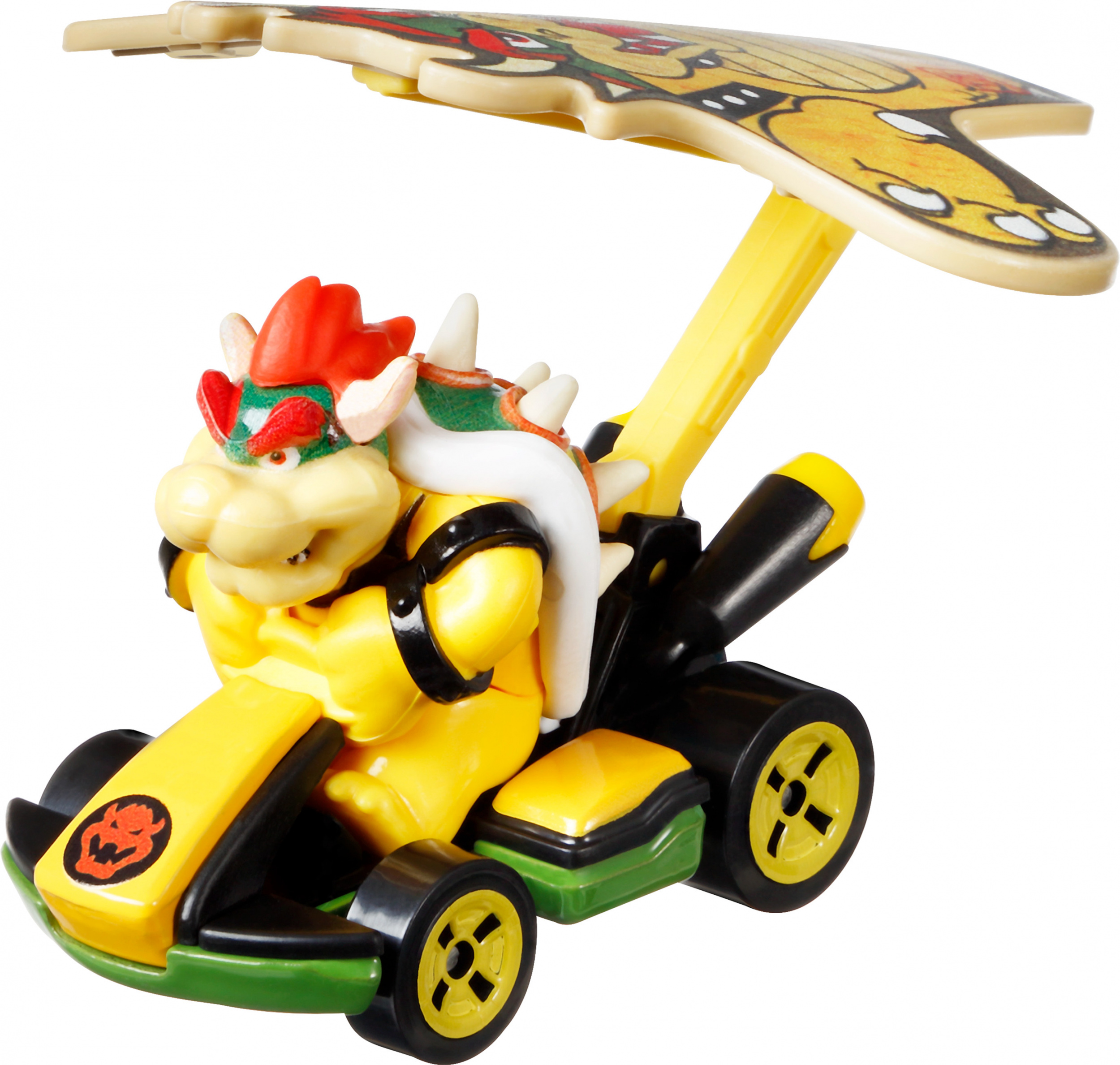 Hot Wheels coche de pista Mario Kart Bowser 164 diecast amarillo
