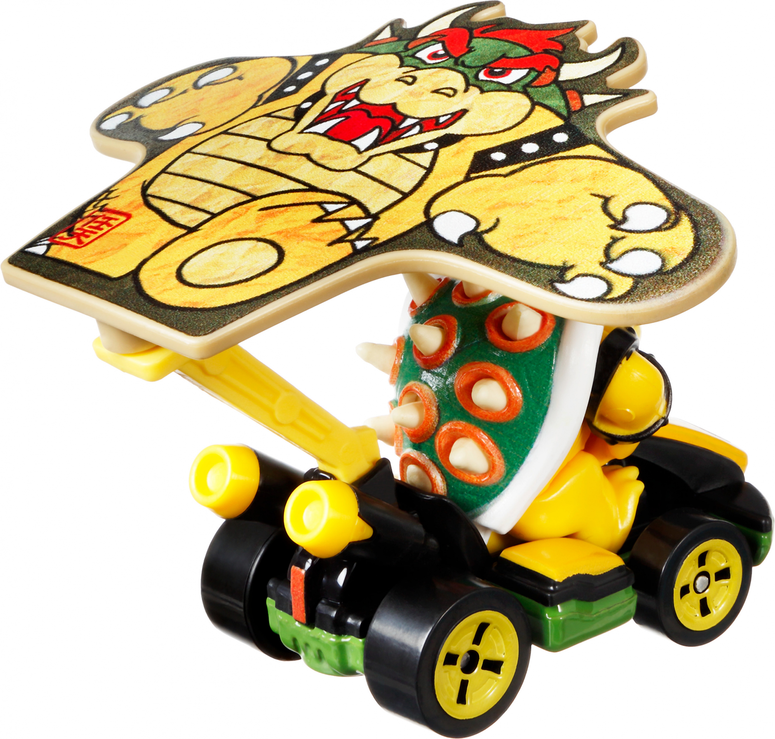 Hot Wheels coche de pista Mario Kart Bowser 164 diecast amarillo