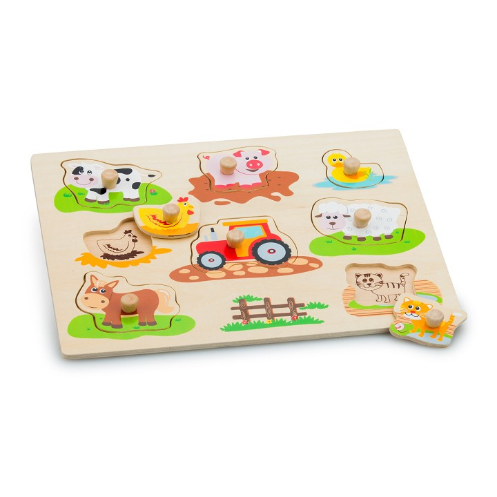 New Classic Toys Button Puzzle Farm Junior 30 Cm Wood 9 Piece Twm Tom Wholesale Management