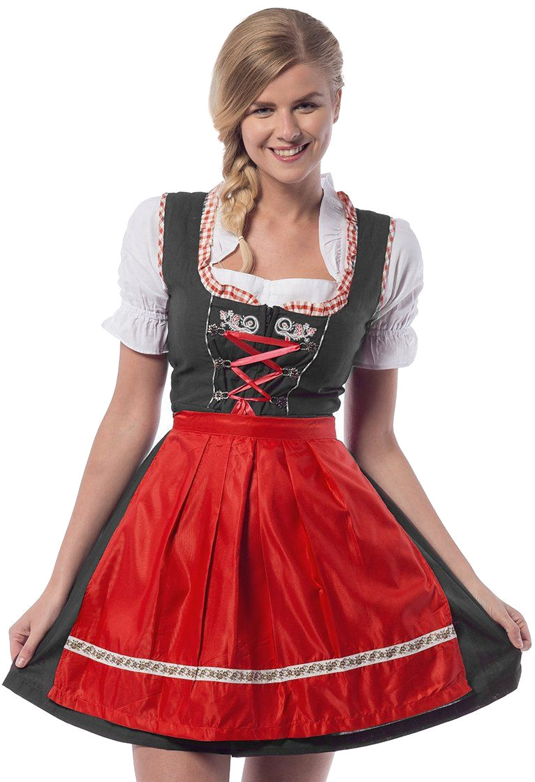 red and black dirndl