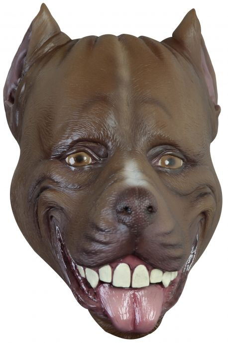 Partychimp Mascara De Cabeza Pitbull De Latex Marron Oscuro De Una Talla Internet Toys