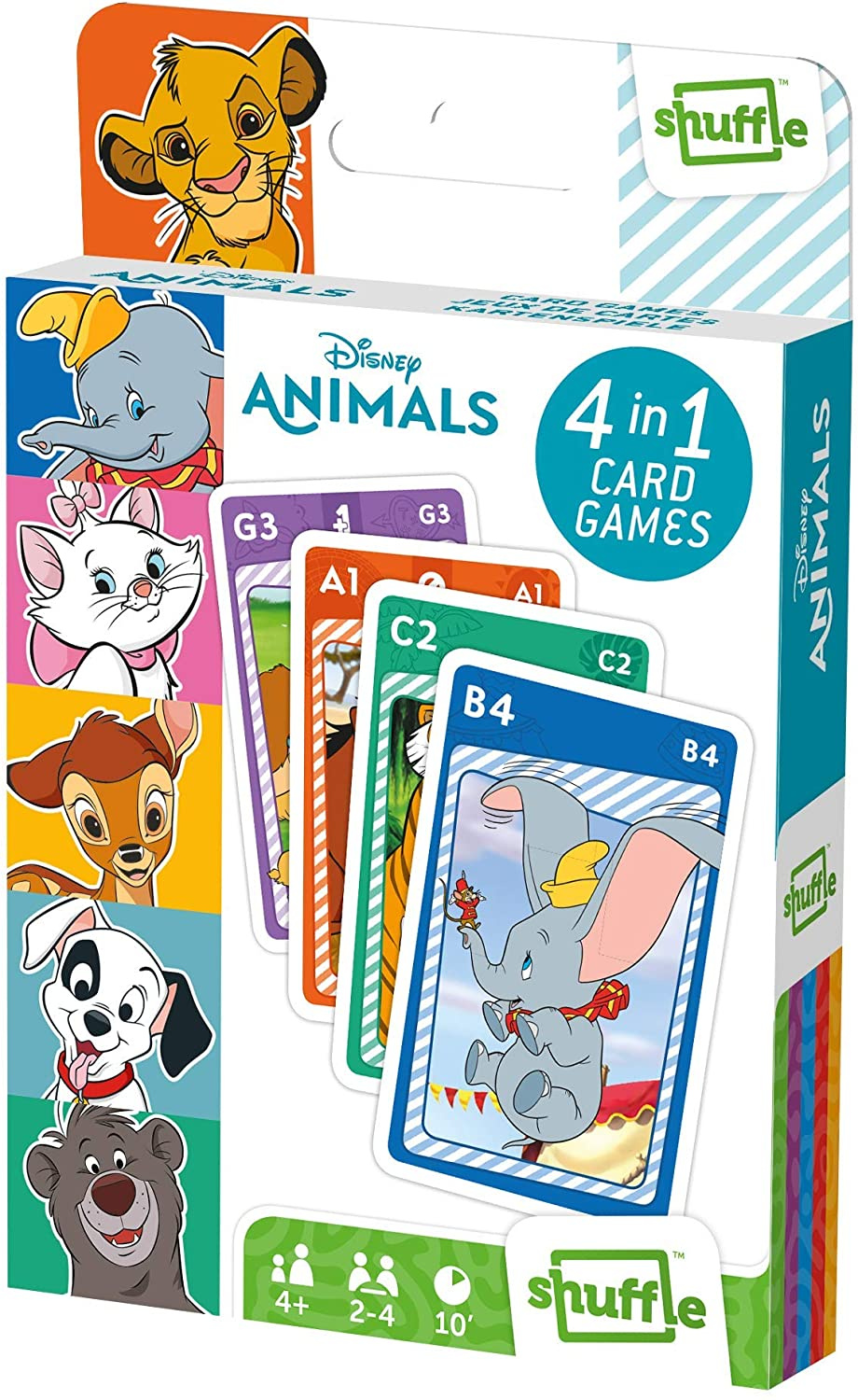card game 4-in-1 Disney Animals 56 x 87 mm cardboard