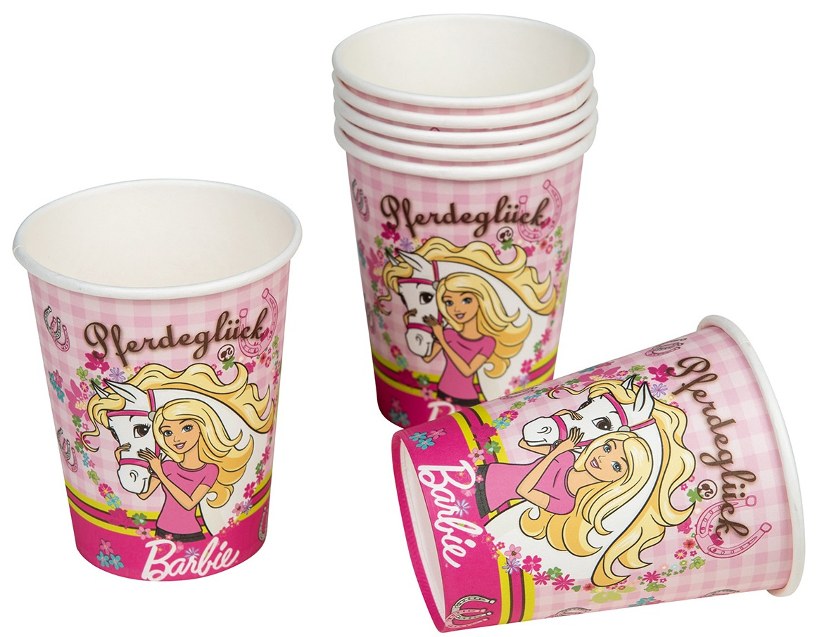 tib party cups Barbie 260 ml cardboard 