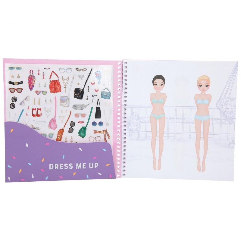 Topmodel Sticker Book Dress Me Up Girls 18 Cm Paper Blue Internet Toys