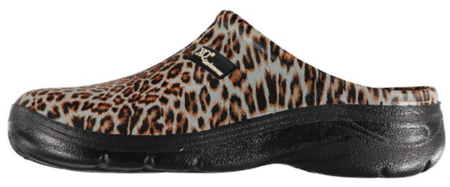 anywear leopard clogs