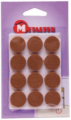 Metaltex filcové čiapky okrúhle 2,2 cm hnedé 12 kusov