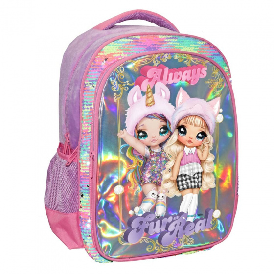 backpack NaNaNa girls 32 x 18 x 43 cm polyester silver