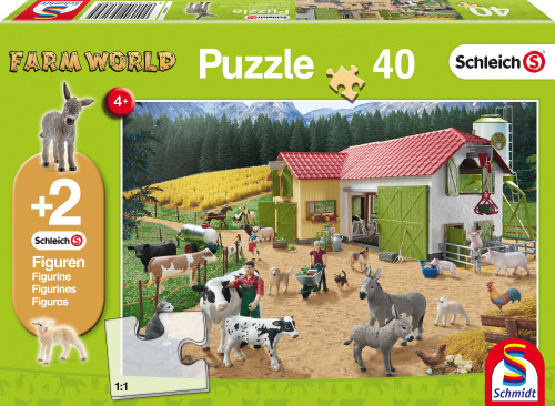 Schmidt legpuzzel farm world junior karton groen 40 stukjes