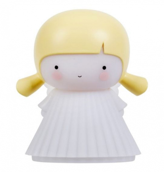 A Little Lovely Company nočné svetlo Angel 13 cm PVC biele