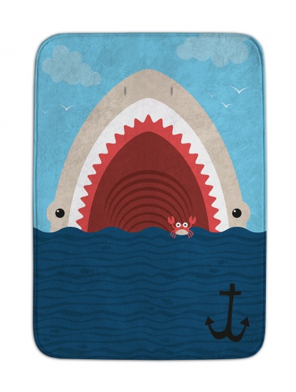 ACHOKA speelkleed haai decomat 100 x 150 cm blauw