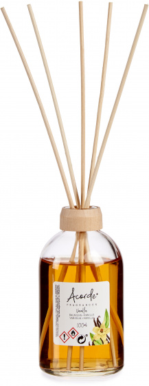Acorde geurstokjes Mikado vanille 100 ml glas transparant/oranje Acorde geurstokjes Mikado vanille 100 ml glas transparant/oranje