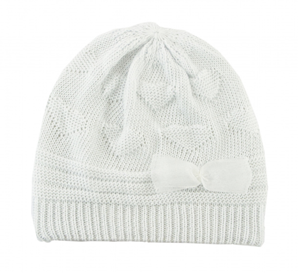 baby bonnet bow girls cotton white size 39-41