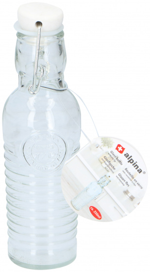 Alpina držiaková fľaša 250 ml sklenená priehľadná