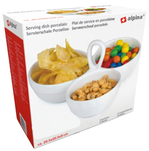 Alpina servírovací tanier 20,5 x 20,5 x 9 cm porcelánová biela