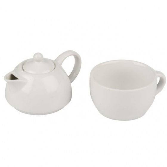 Alpina čajová a kávová súprava 12,5 x 9 cm porcelánová biela 2-dielna