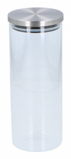 Alpina voorraadpot 1,5 liter zilver/transparant glas Alpina voorraadpot 1,5 liter zilver/transparant glas