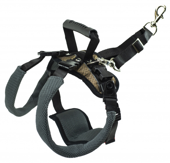 dog harness Carelift 69-79 cm nylon brown/black