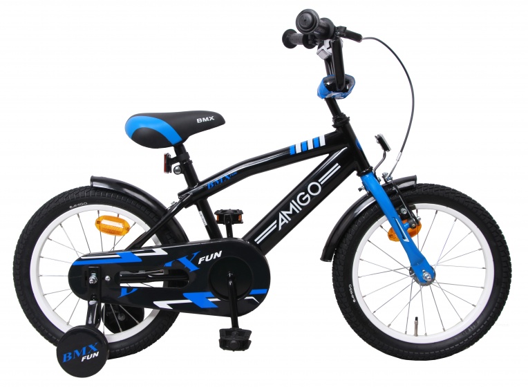 Amigo - Bmx Fun 16 Inch 28 Cm Jongens Terugtraprem Zwart/blauw kopen?