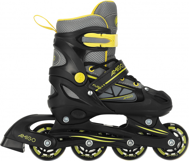 Inlineskates Fuse junior polypropylene black/yellow mt 30/33