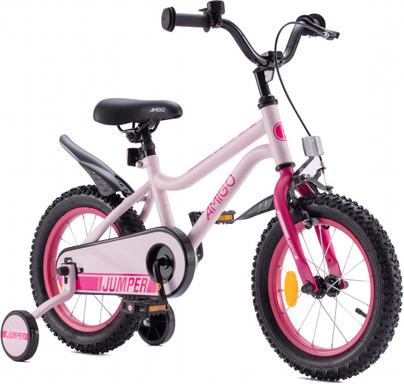 AMIGO jumper 14 inch 22,5 cm jongens terugtraprem roze