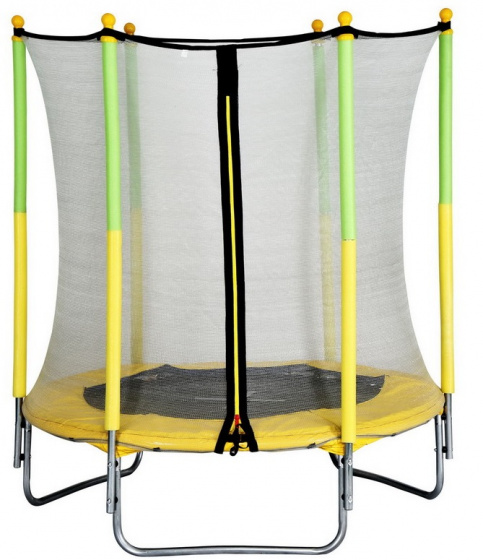 trampoline with safety net 139 cm yellow