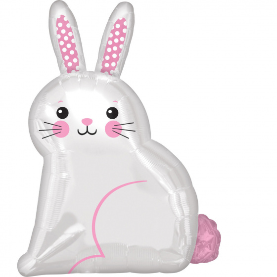 balloon Bunny 55 cm foil white