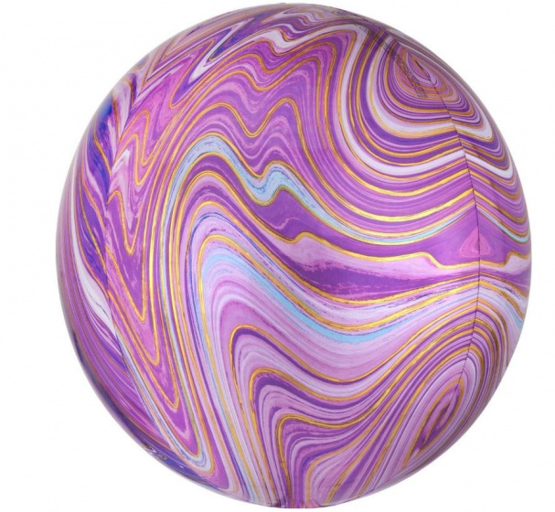 Amscan balón Marblez Fialová fólia