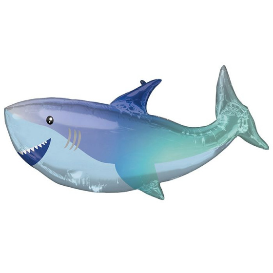 Amscan balón Supershape Shark fólia modrá