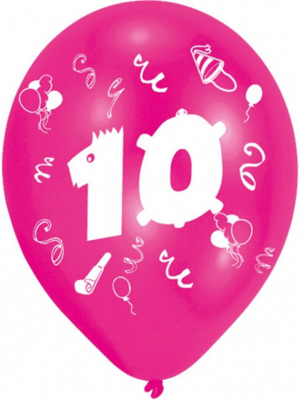 Amscan balóniky 10 rokov 25,4 cm latex 8 kusov