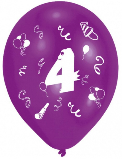 Amscan balóniky 4 roky 25,4 cm latex 8 kusov