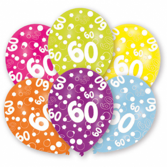 Amscan balóniky 60 rokov 27,5 cm latex 6 kusov