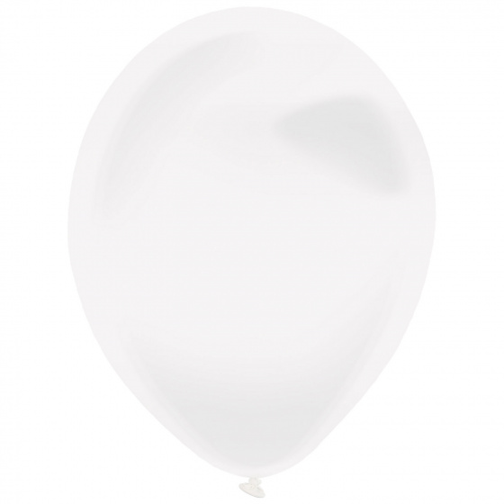 Amscan balóny krištáľovo čisté 28 cm latexové biele 50 kusov