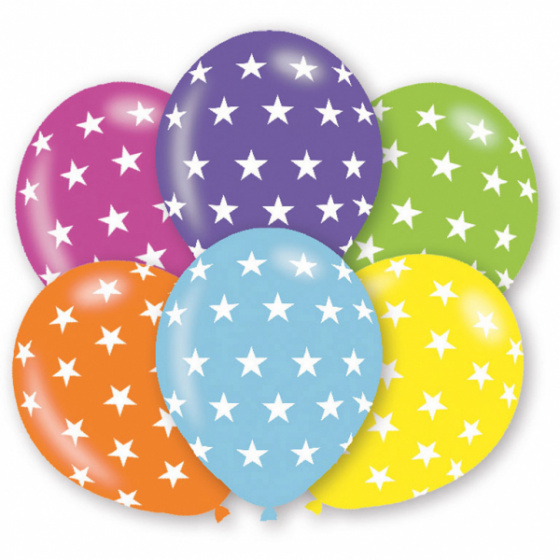 Amscan balóniky Stars27,5 cm latex 6 kusov