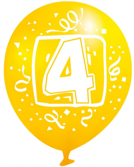 Amscan Balloons Fourth Anniversary 9" Latex 6 ks