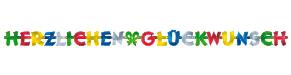 Amscan banner 'Herzlichen Glückwunsch' 250 x 11 cm