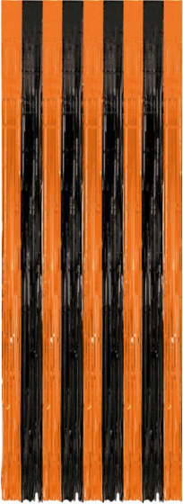 Amscan dverný záves 243 x 91,4 cm film čierna/oranžová