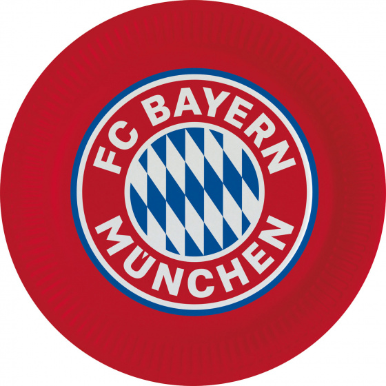 Amscan spoločenské nápisy Bayern Mníchov chlapci 23 cm červené 8 kusov