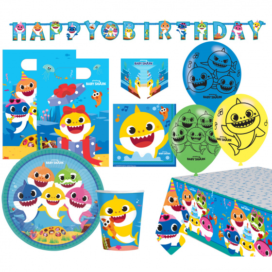 Amscan párty set Baby Shark junior papier modrý 56 ks