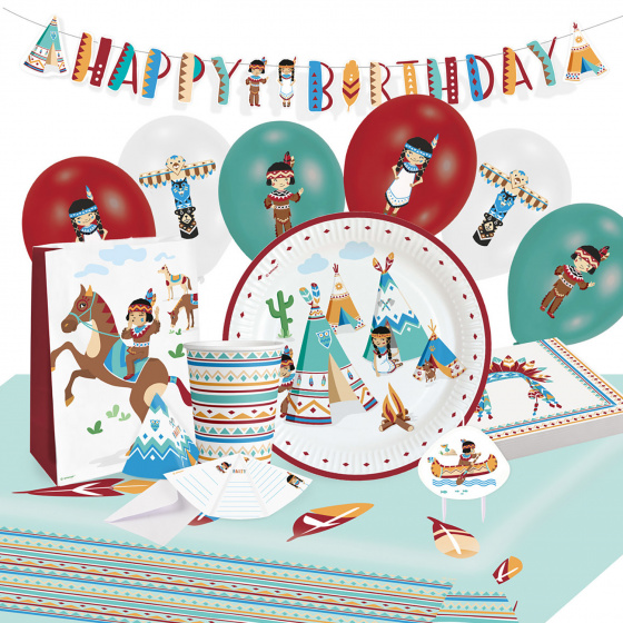 Amscan párty set indiánsky junior papier 60-dielny