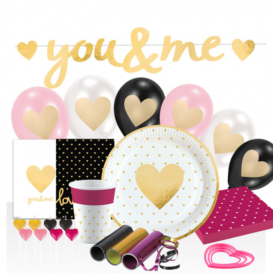 Amscan party set you & me love paper 60dielny