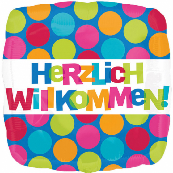 Amscan fóliový balónik Herzlich Willkommen 43 cm